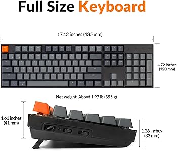 Amazon.com: Keychron K10 Full Size 104 Keys Bluetooth Wireless
