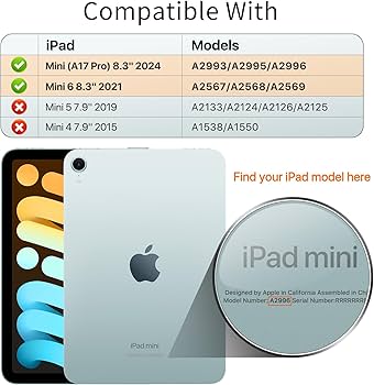 Amazon.com: MoKo for iPad mini 7 (A17 Pro) Generation Case 2024