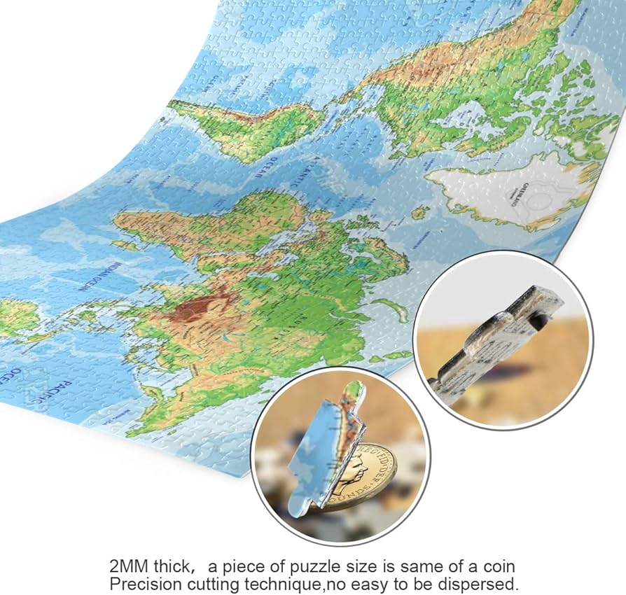 Amazon.co.jp: MAKIKU 1000ピース ジグソーパズル 50*75cm 世界地図
