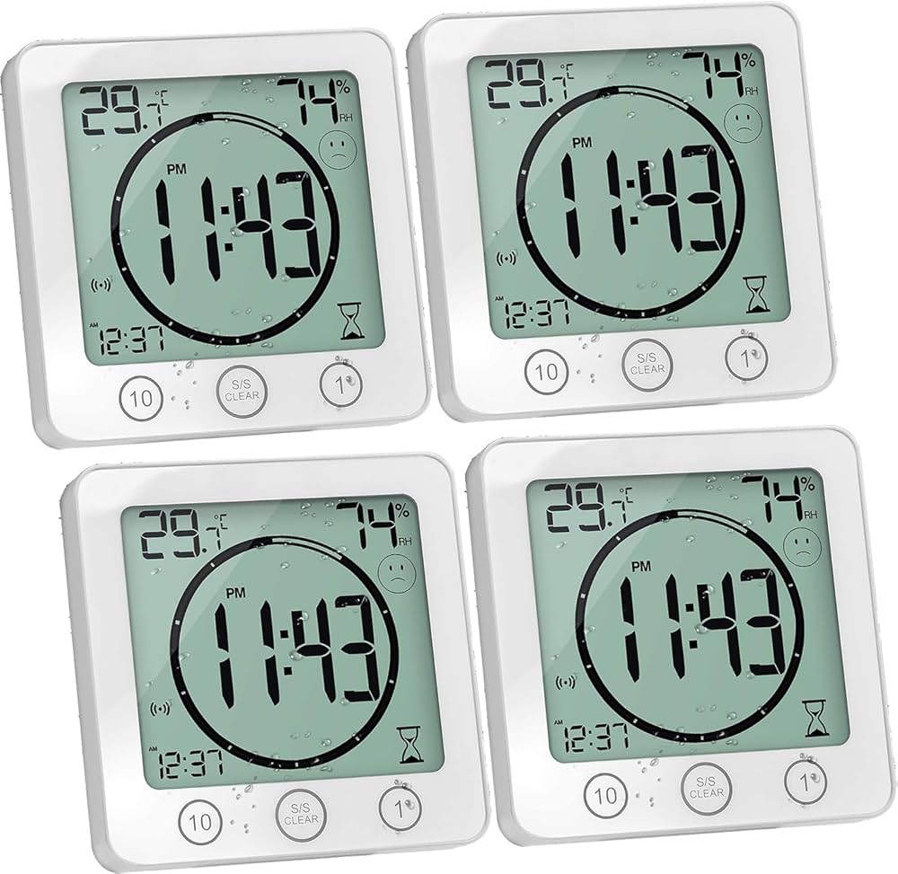 Amazon.co.jp: Thecom 温湿度計 時計 デジタル 防水 タイマー クロック