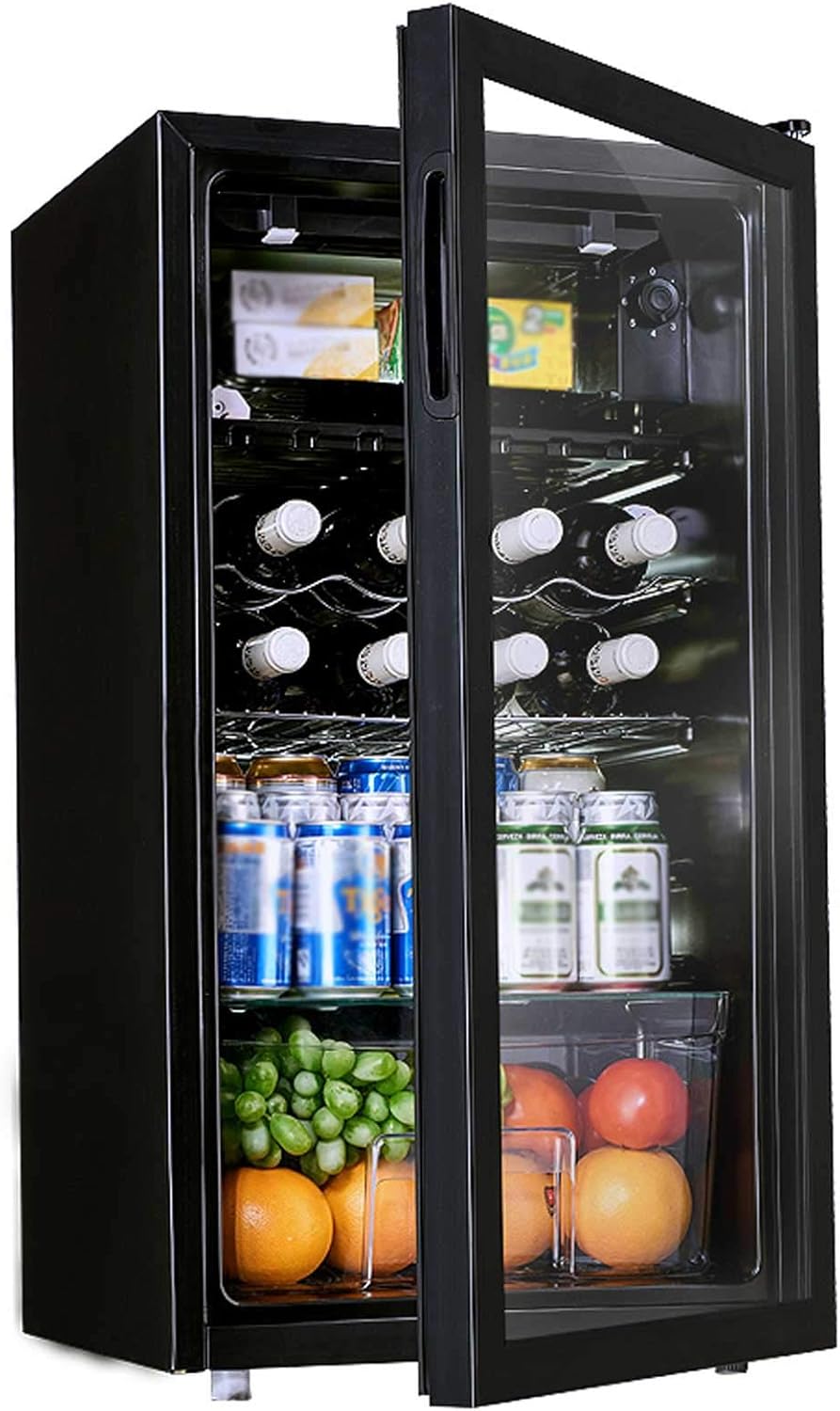 ZERO 95L飲料冷蔵庫、テーブルトップ垂直ワイン/ドリンククーラー、LED