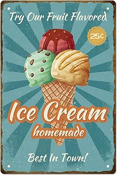 Amazon | SUPERDANT アイスクリーム ブリキ看板 アイスクリーム屋
