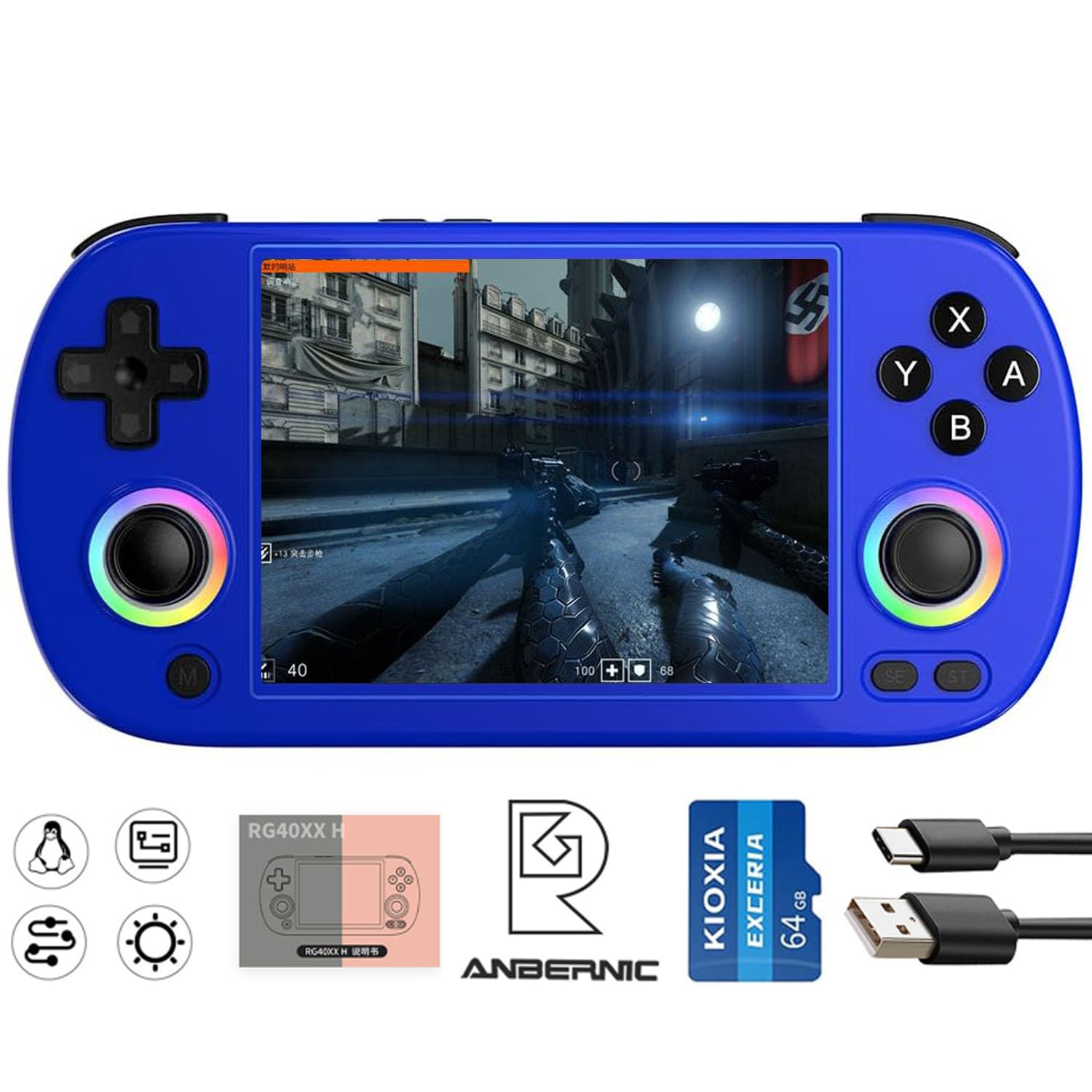 Amazon.com: ANBERNIC RG40XX H Retro Gaming Console with 4.0'' IPS