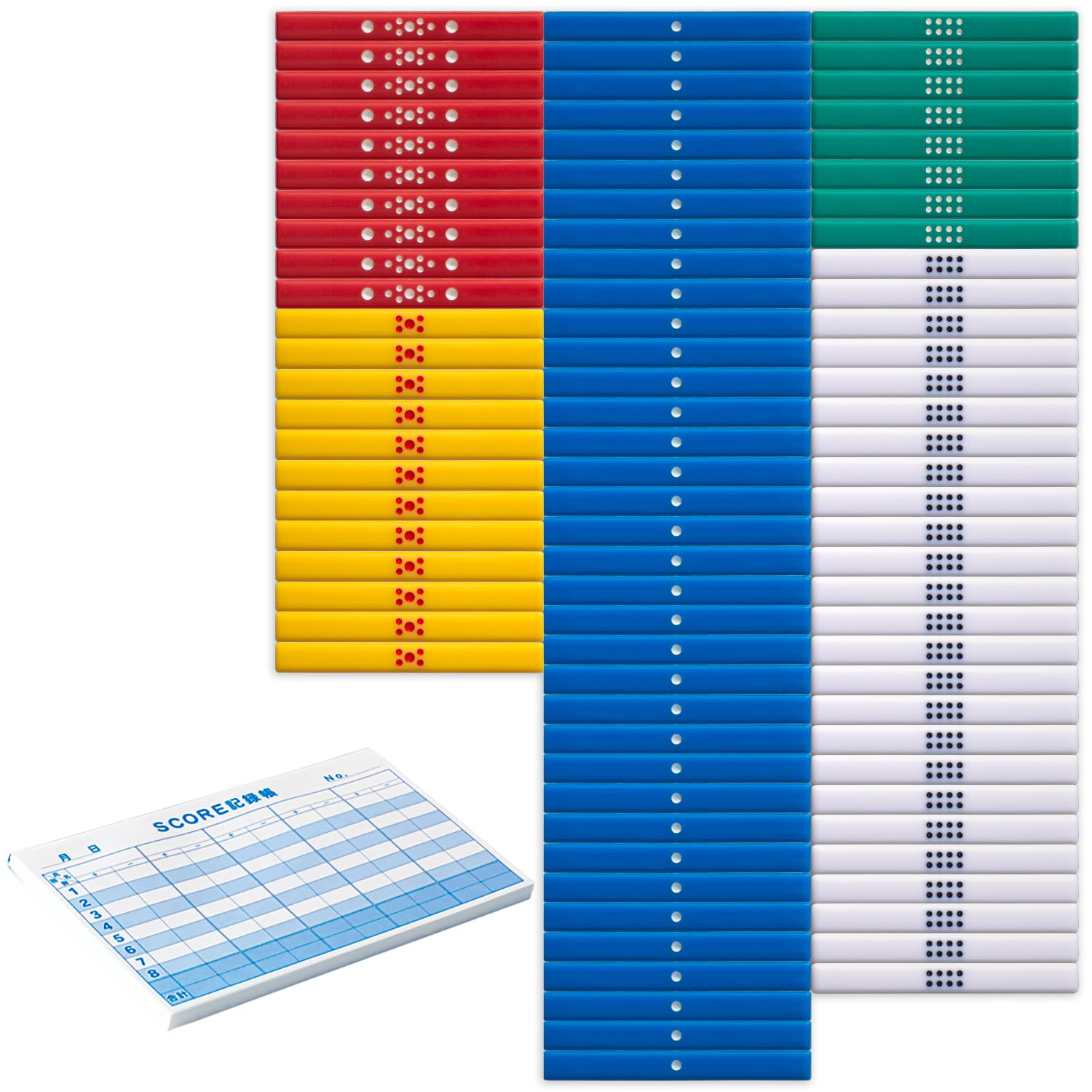 Amazon.co.jp: 麻雀カラー点棒フルセット + スコア記録帳【得点記録帳