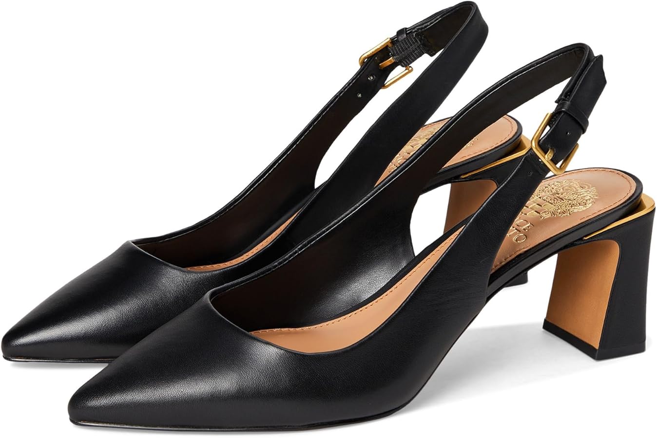 Amazon.com | Vince Camuto Hamden Buckle Slingback Pump, Black, 5