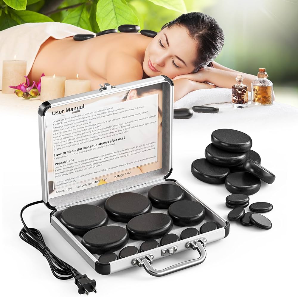 Amazon.com: Granpay Hot Stones Massage Set, 12 Pcs Basalt Hot