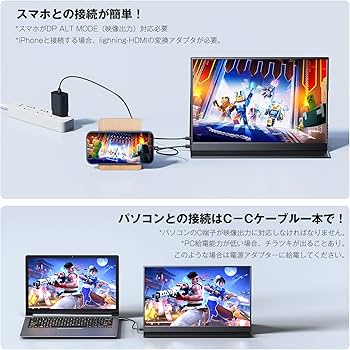 Amazon.co.jp: KEEPTIME モバイルモニター 14インチ 2K解像度 モバイル