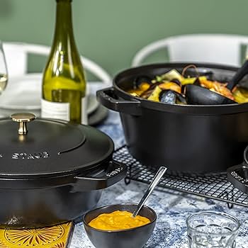 Amazon.com: STAUB Cast Iron Set 4-pc, Stackable Space-Saving