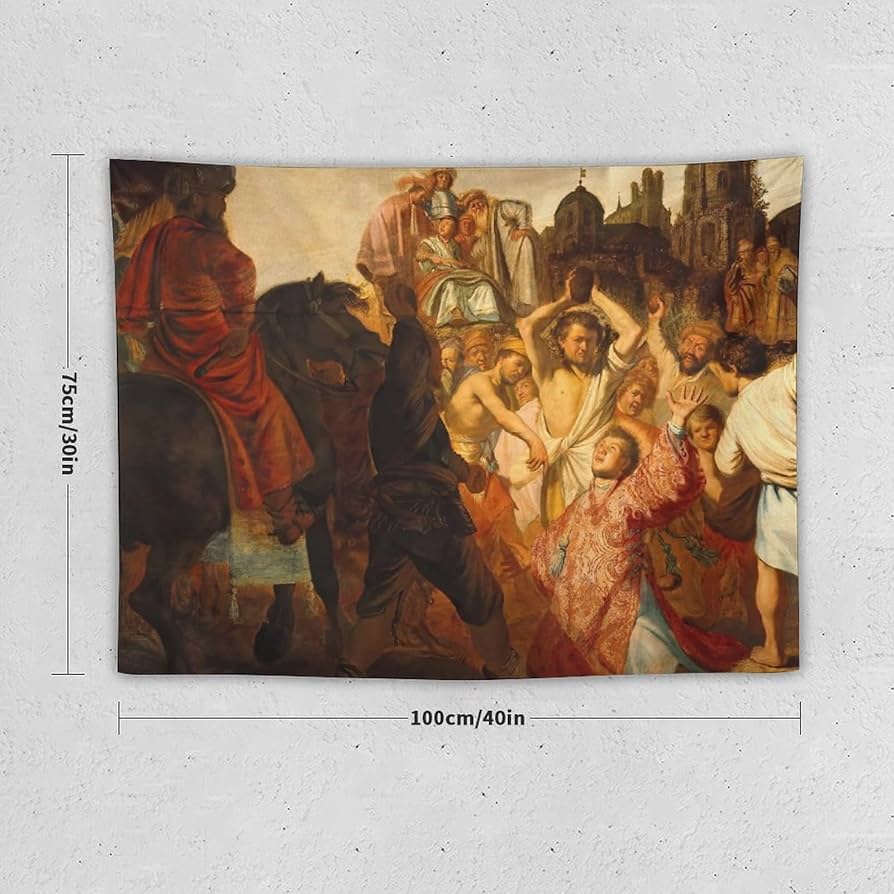 Amazon.co.jp: オランダの画家 レンブラント 聖ステファノの石打の様子