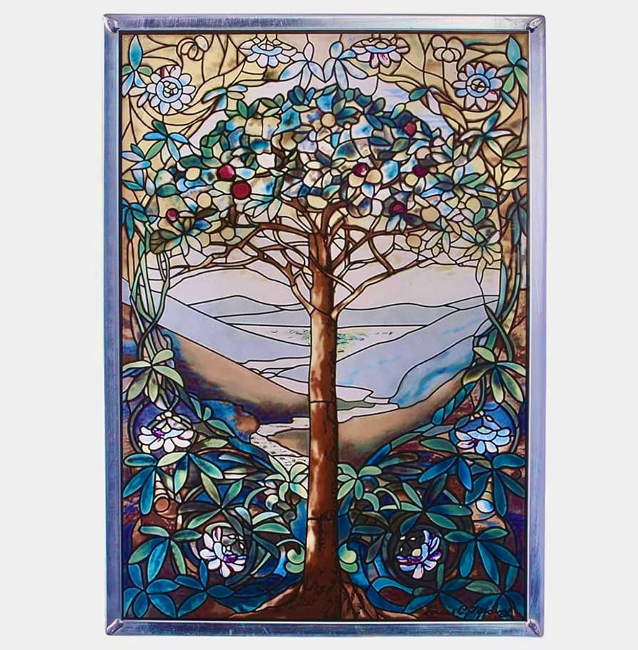 Amazon.co.jp: 生命の木/生命の樹 ステンドグラス アートガラス
