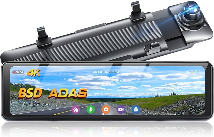 Amazon.co.jp: GKU ミラー型ドライブレコーダー 【4K・BSD/ADAS運転