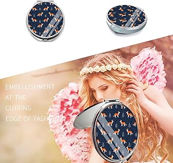 Amazon.co.jp: ミラー キツネ 狐柄 フォックス 鏡 両面コンパクト