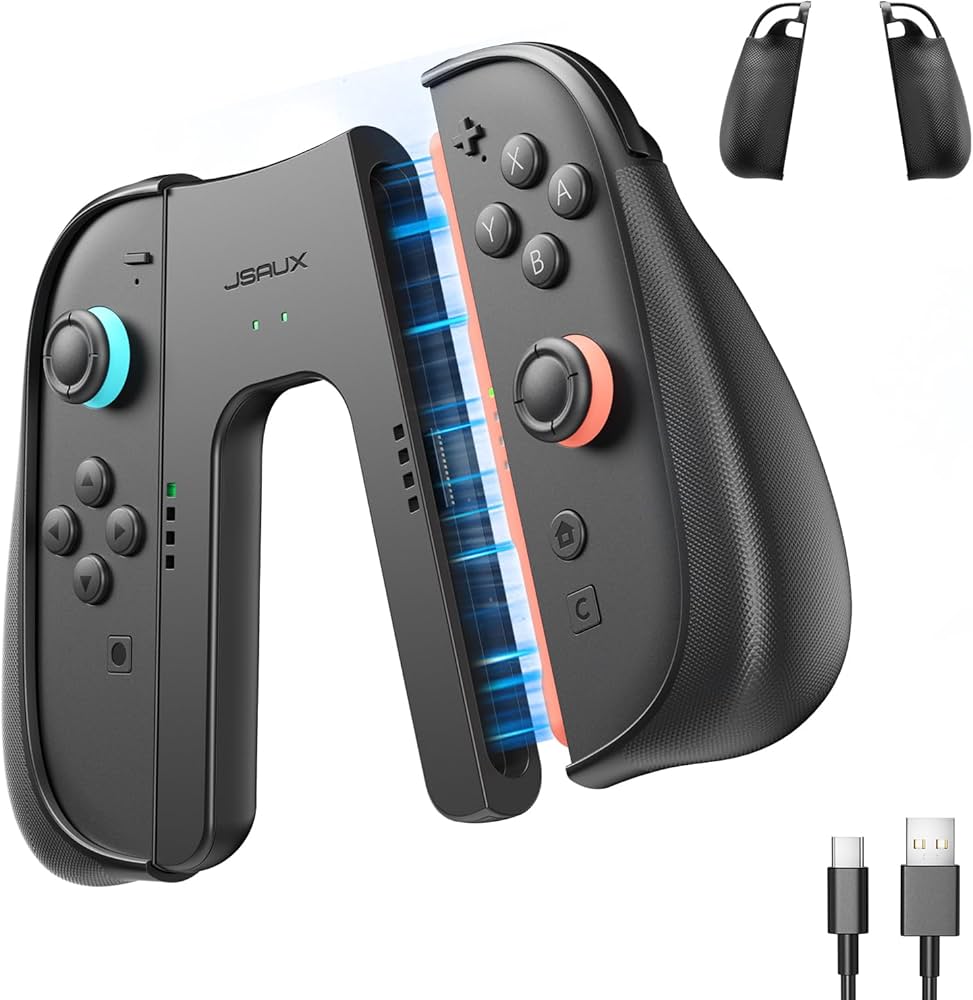 Amazon.co.jp: JSAUX Switch 2用充電グリップ＋JoyCon 2保護ケース2個