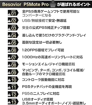 Amazon.co.jp: Besavior P5Mate Pro 2026年 PS5/PC用 ゲーミング