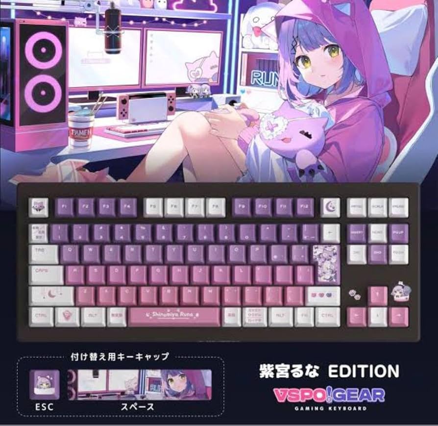 Amazon.co.jp: VSPOGEAR 紫宮るな EDITION ゲーミングキーボード