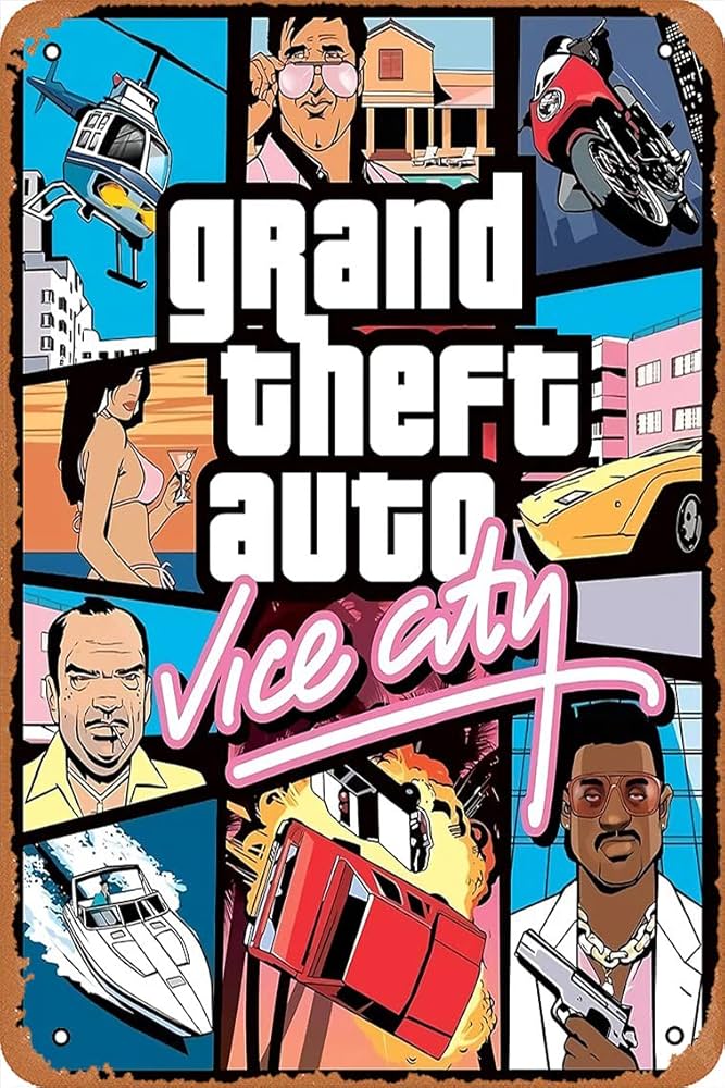 Amazon.co.jp: shvieiart 壁装飾サイン - GTA vice City オリジナル