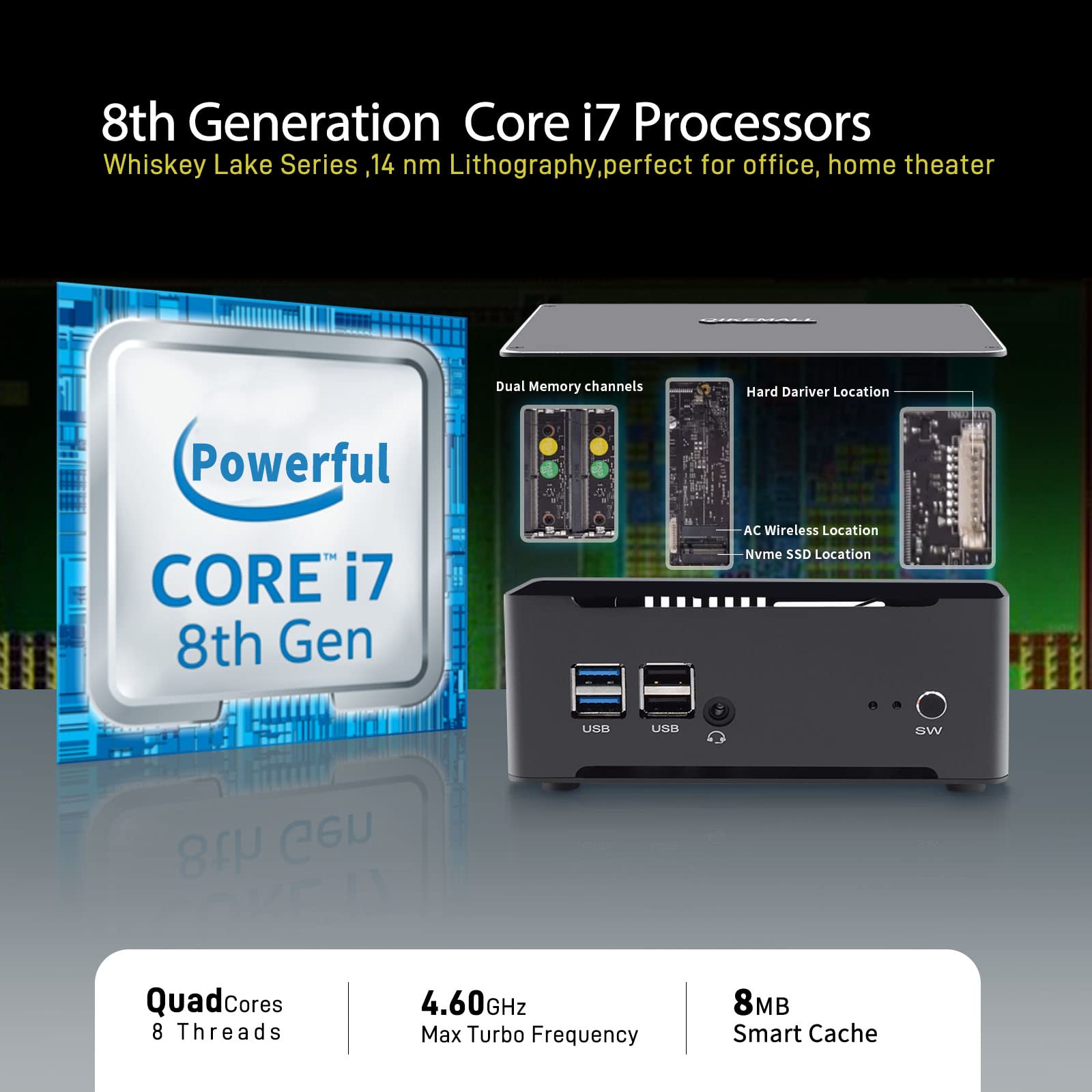 Amazon.co.jp: ミニPC Windows11 Pro 4K対応 Core i7-8565U,小型pc