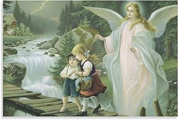 Amazon.com: Guardian Angel Protecting Two Children Crossing The
