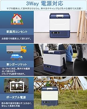Amazon.co.jp: Anlaby 車載冷蔵庫 15L -20℃～20℃ 急速冷凍 ポータブル