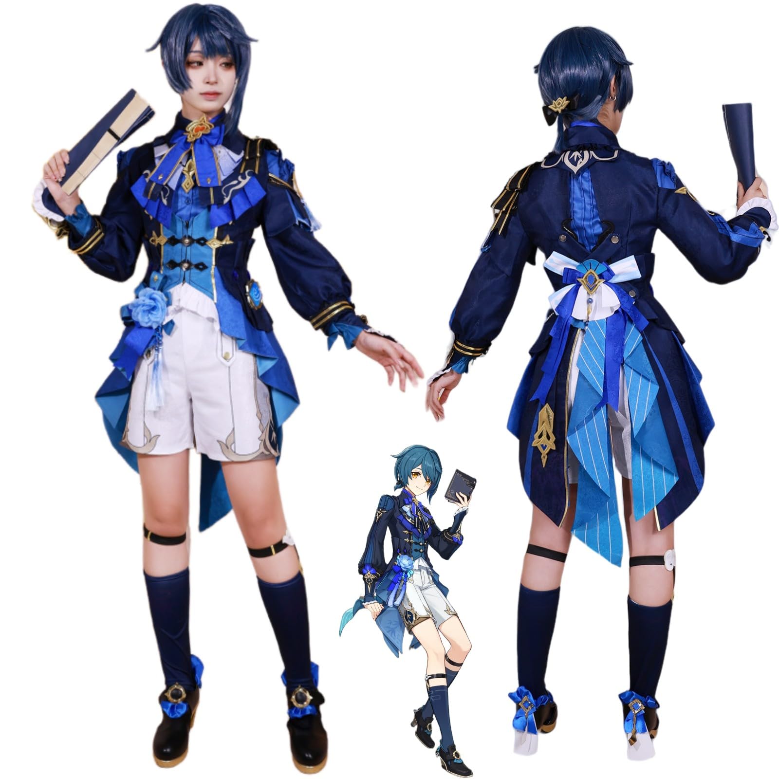 Amazon.co.jp: 原神 行秋 ゆくあき コスプレ衣装セット 海灯祭