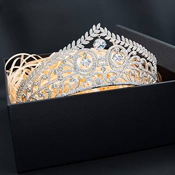 Amazon.com : Classic Zirconia Royal Replica Tiara for Wedding