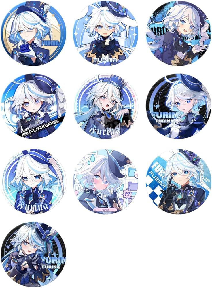 Amazon | 原神 フリーナ 缶バッジ ブローチ 10点セット おしゃれ