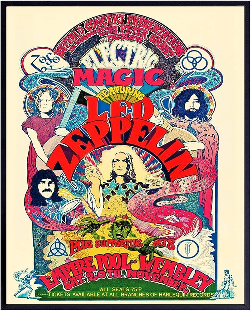 Amazon.com: Led Zeppelin Poster - 8x10 Psychedelic Room Decor