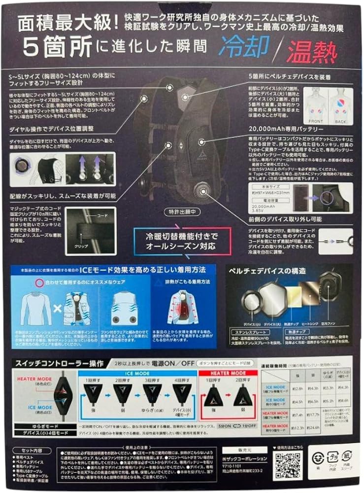 ワークマン ペルチェベスト プロ2 スペシャルエディション＋予備