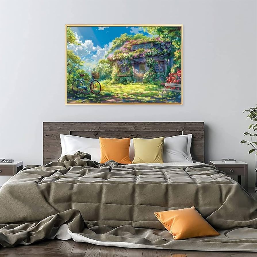 油絵 菅家令子絵 絵画インテリア額付(青緑＋金色の枠)uF6-063304レモン