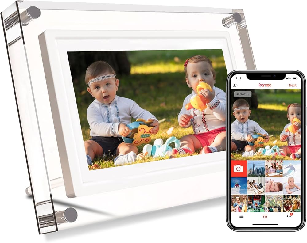 Amazon | Frameo 7インチ WiFi アクリルデジタル写真フレーム、1024 x