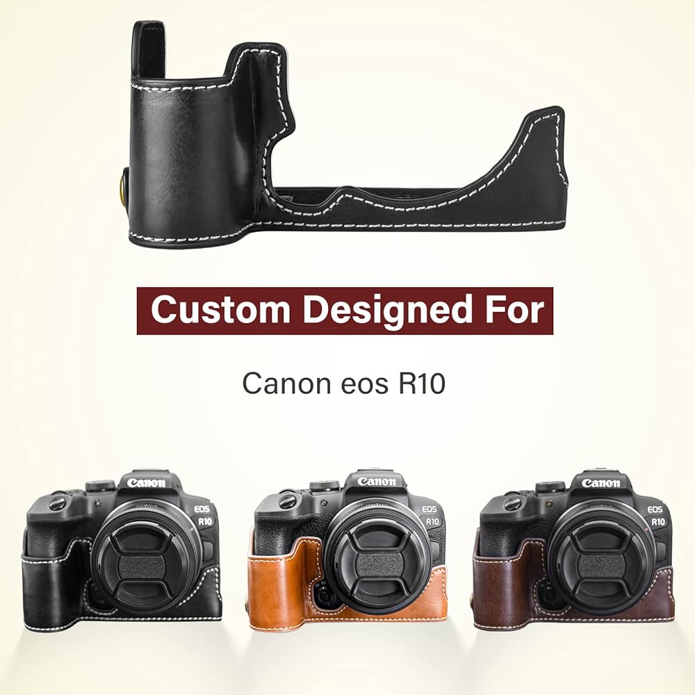 Amazon.com : Rieibi EOS R10 Case - Quality PU Leather Half Case