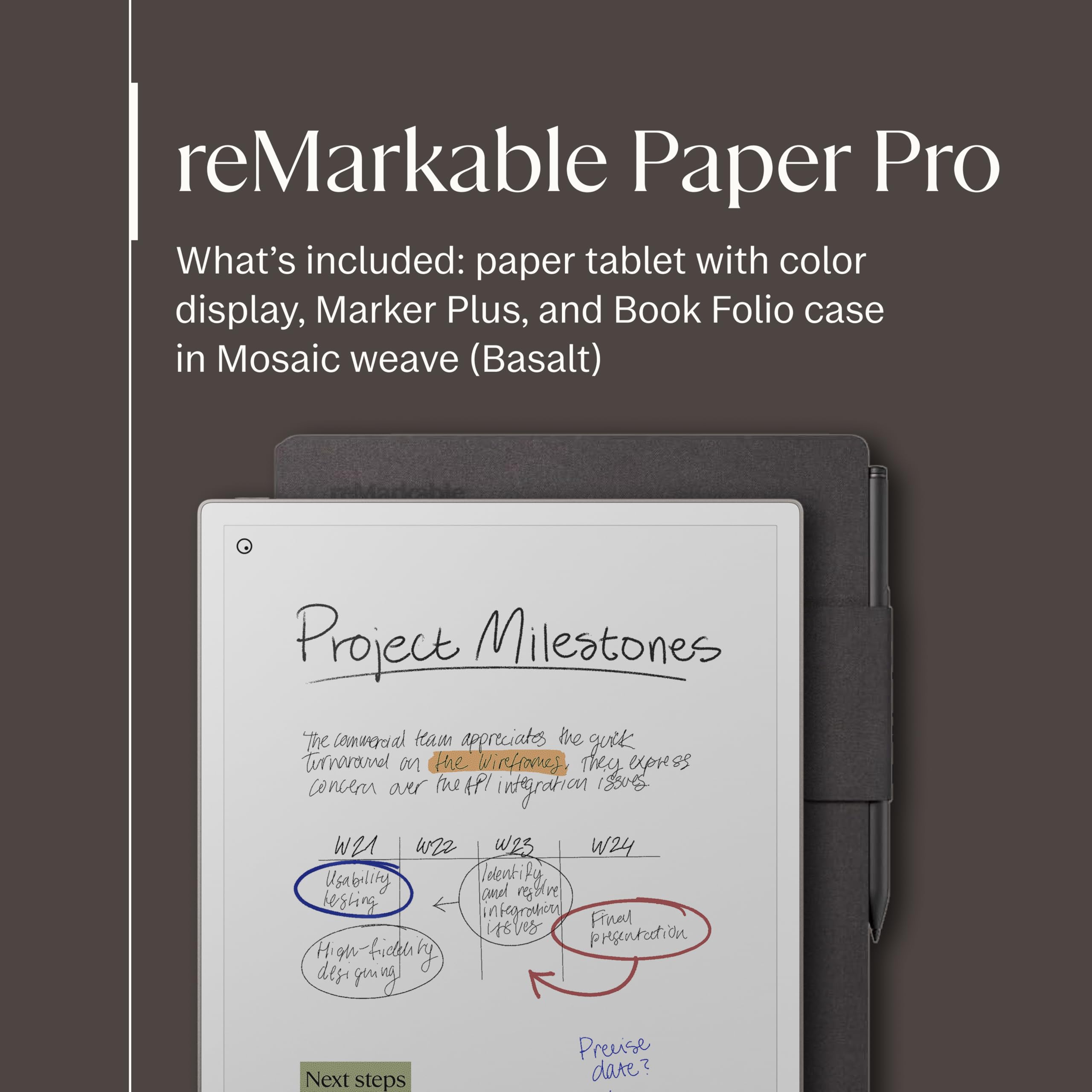Amazon.com : reMarkable Paper Pro Bundle – Mosaic Weave | Includes