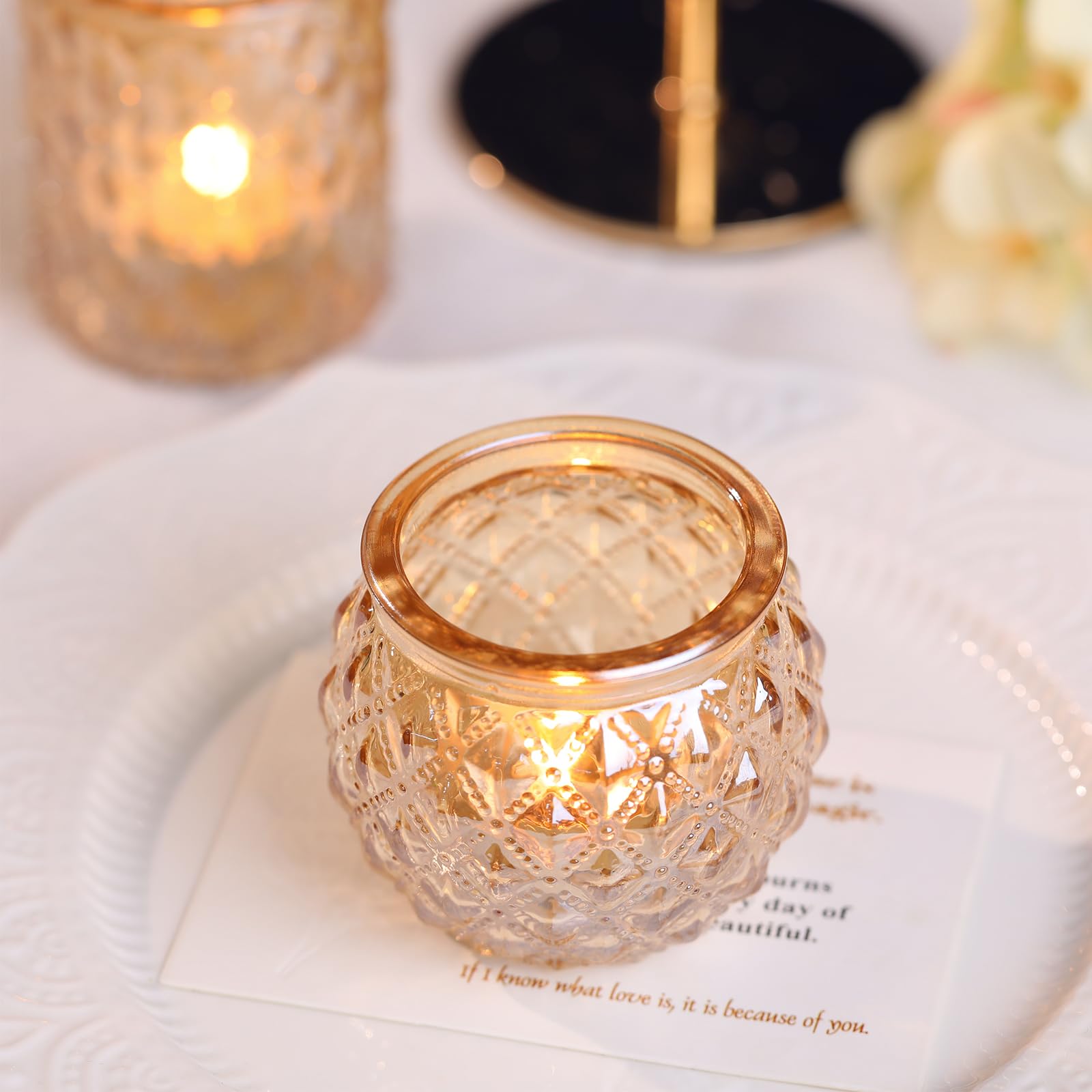 Amazon.co.jp: DARJEN ゴールド奉納キャンドルホルダー 24個セット