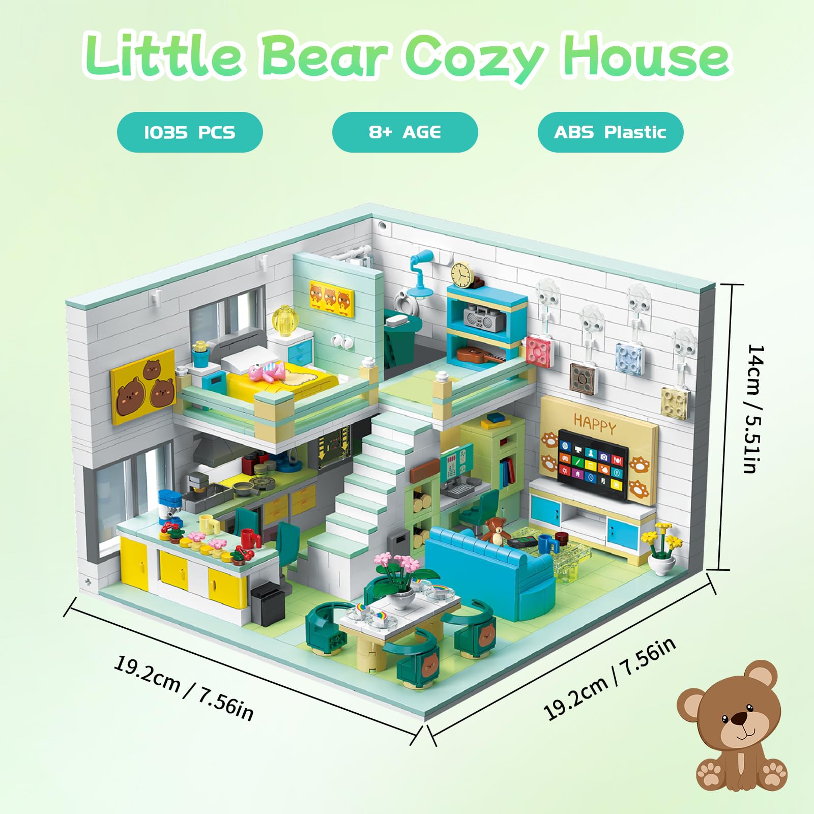 Amazon.co.jp: Hallisun ブロックセット 建物 組み立て くま 熊さんの