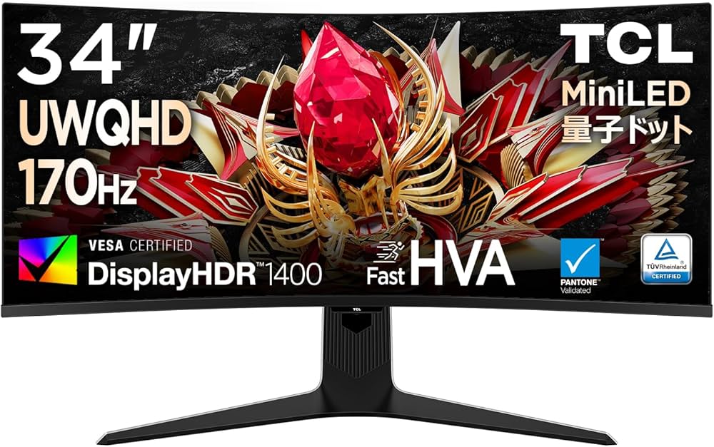 Amazon.co.jp: TCL 量子ドット Mini LED モニター 34インチ 34R83Q