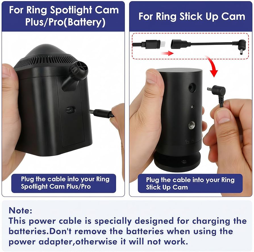 Amazon.com: Power Adapter for Spotlight Cam Plus/Pro (Battery) and