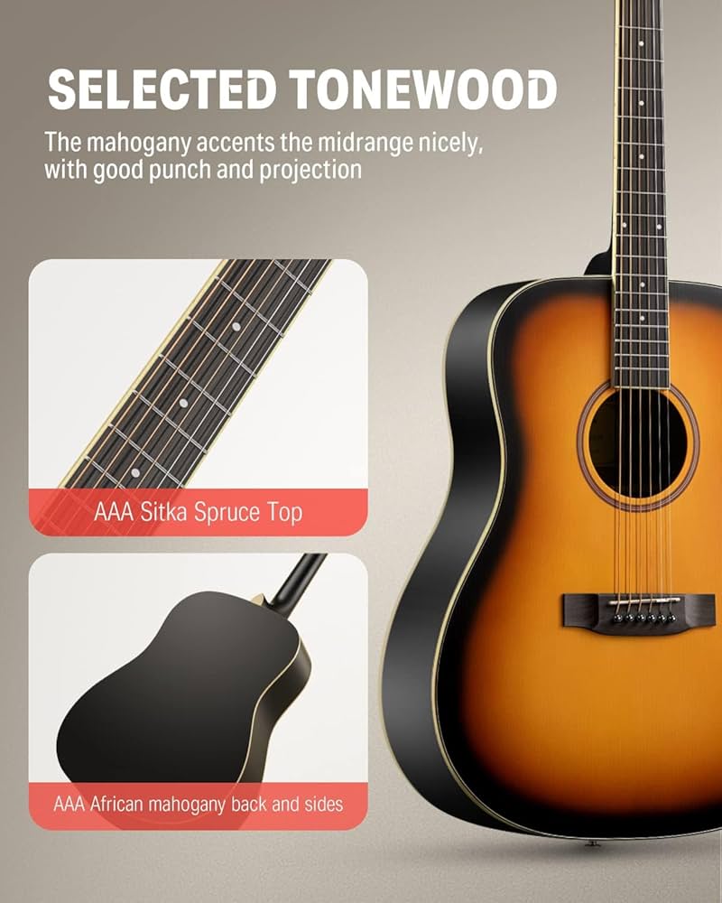 Amazon.com: Donner Acoustic Guitar for Beginner Adult Full Size