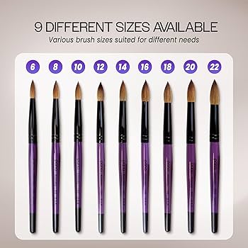 Amazon.com : Pana Purple Wood Kolinsky Acrylic Nail Brush (Size: 6