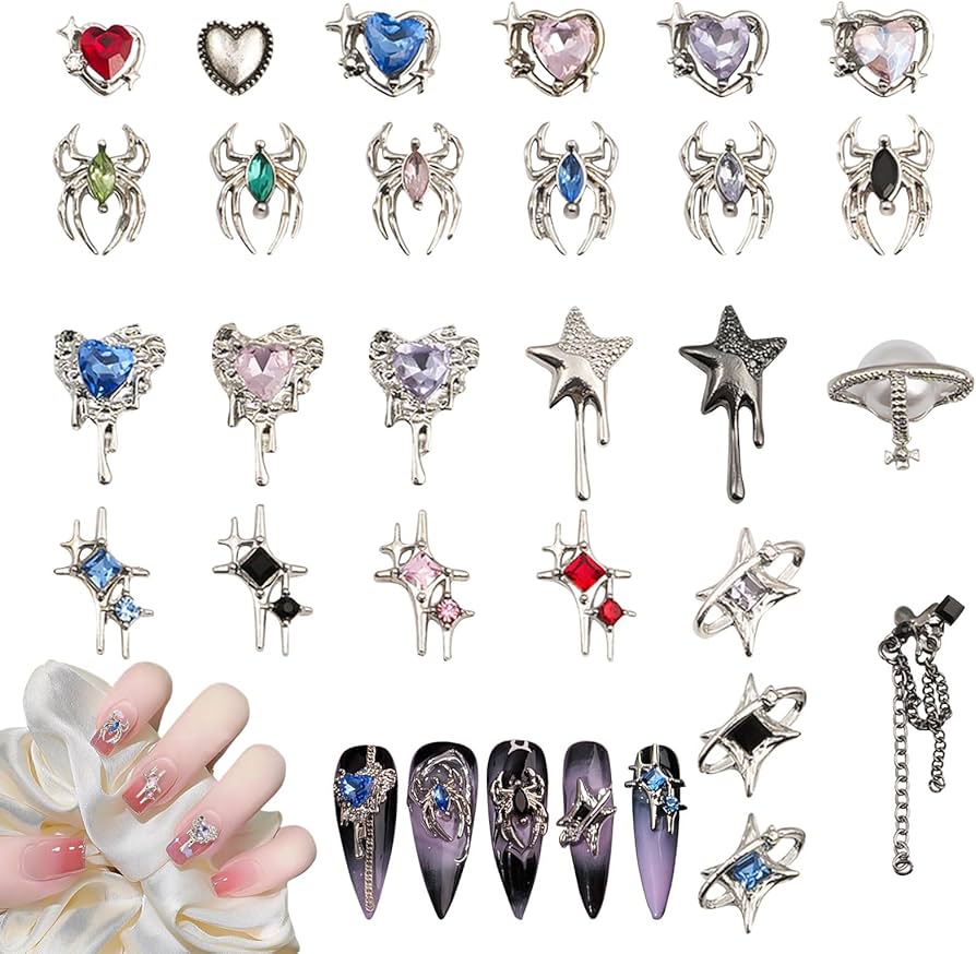 Amazon.co.jp: ネイルパーツ 26個セット ラインストーン 3D 立体