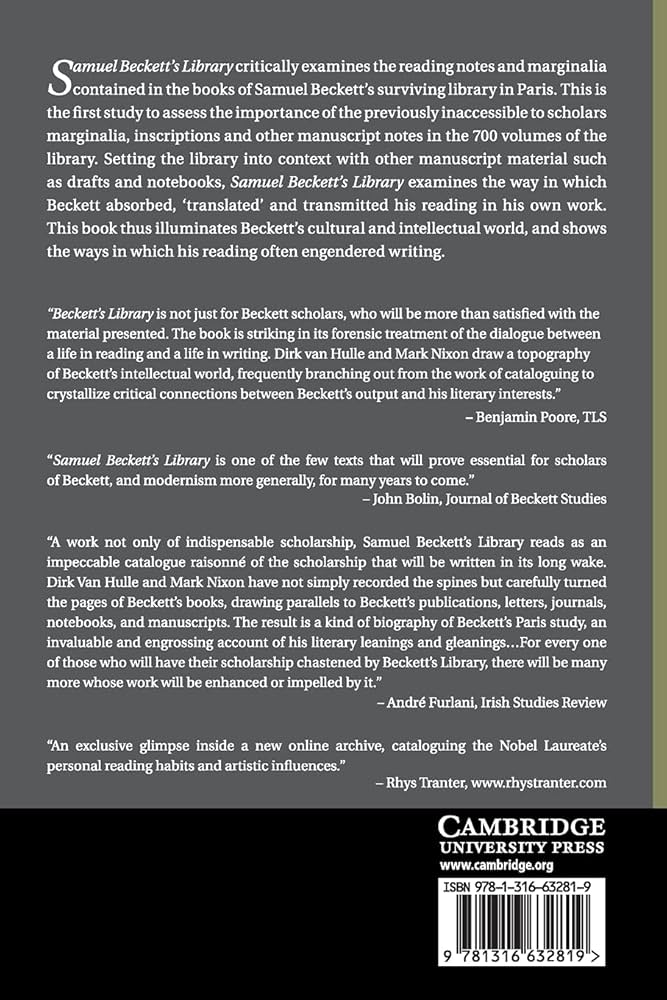 Amazon.com: Samuel Beckett's Library: 9781316632819: Van Hulle