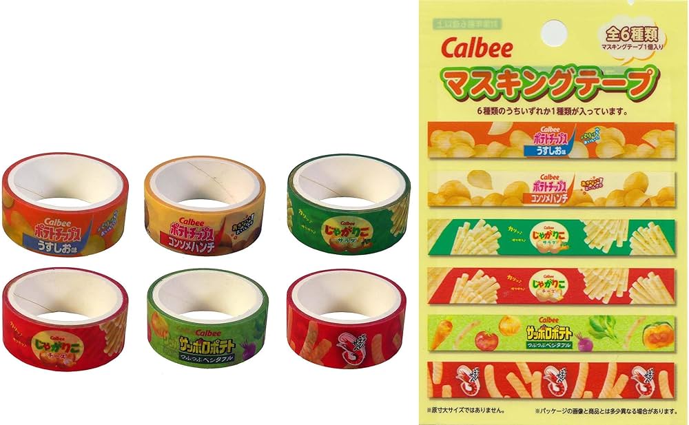Amazon.co.jp: ｶﾙﾋﾞｰ ﾏｽｷﾝｸﾞﾃｰﾌﾟ全6種類【18個入り・まとめ買い