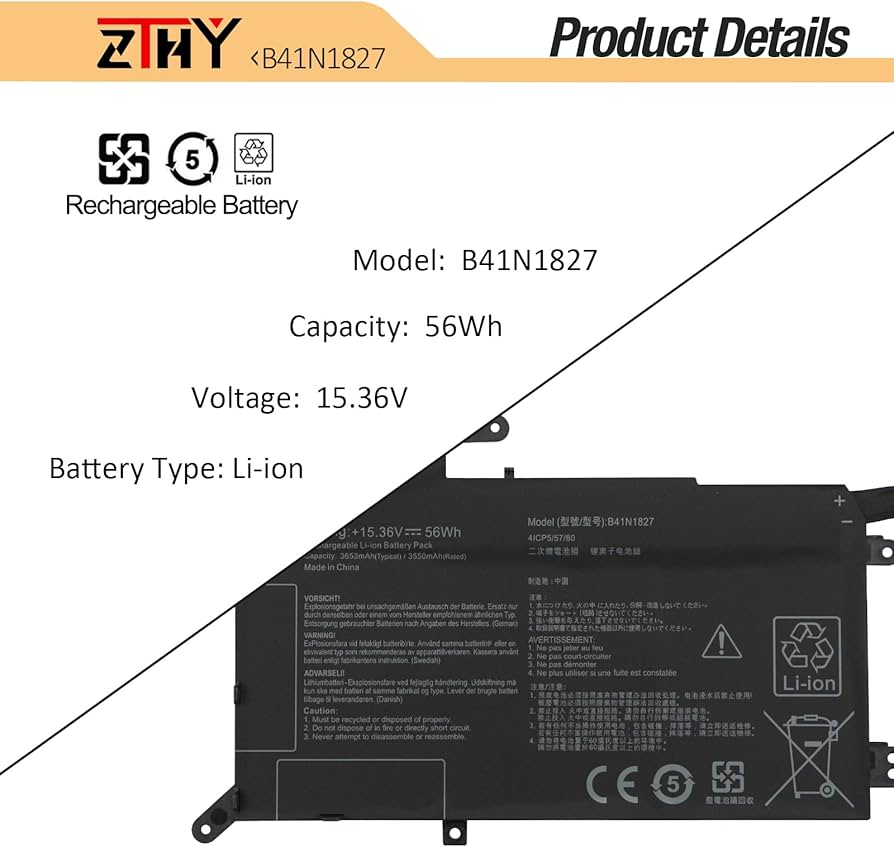 Amazon.com: ZTHY B41N1827 Battery Replacement for Asus ZenBook