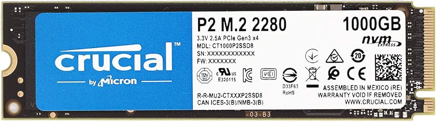 Amazon.com: Crucial Crucial P2 Series, 1TB (1000GB) 3D NAND NVMe