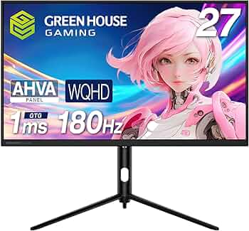 Amazon.co.jp: グリーンハウス 27インチ ゲーミングモニター 180Hz 1ms