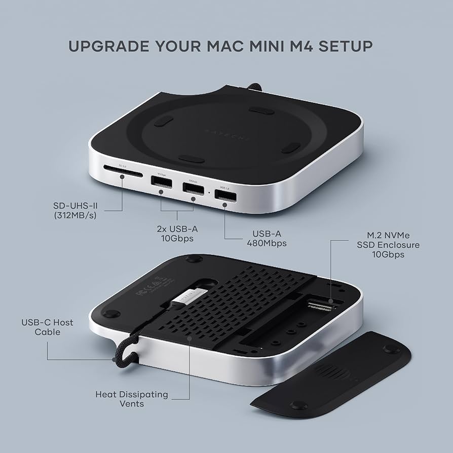 Amazon.com: Satechi Mac mini M4 Hub & Stand with NVMe SSD