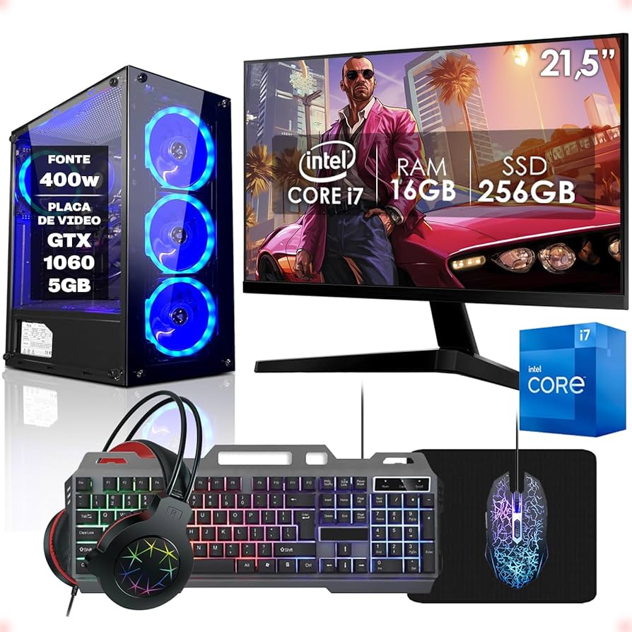 PC Gamer Completo Intel Core i7 16GB SSD 256GB GeForce GTX 1060
