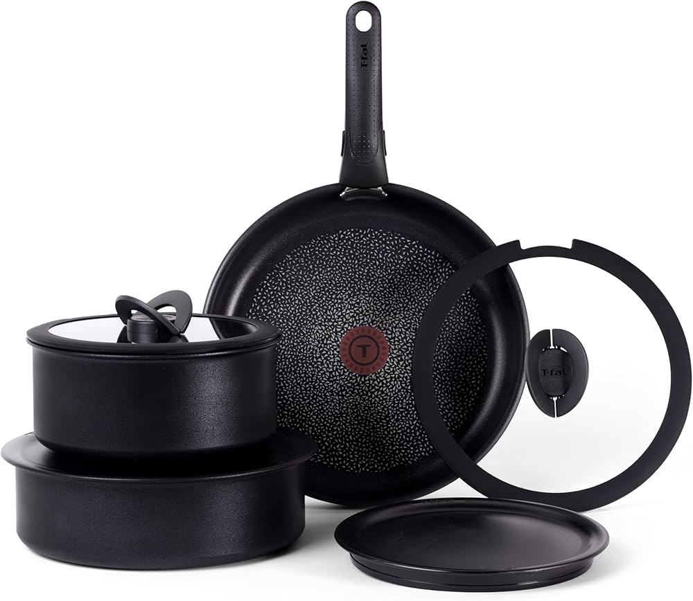 T-FAL, Ingenio, Nonstick Cookware Set, 8 Piece Pots and Pans Set