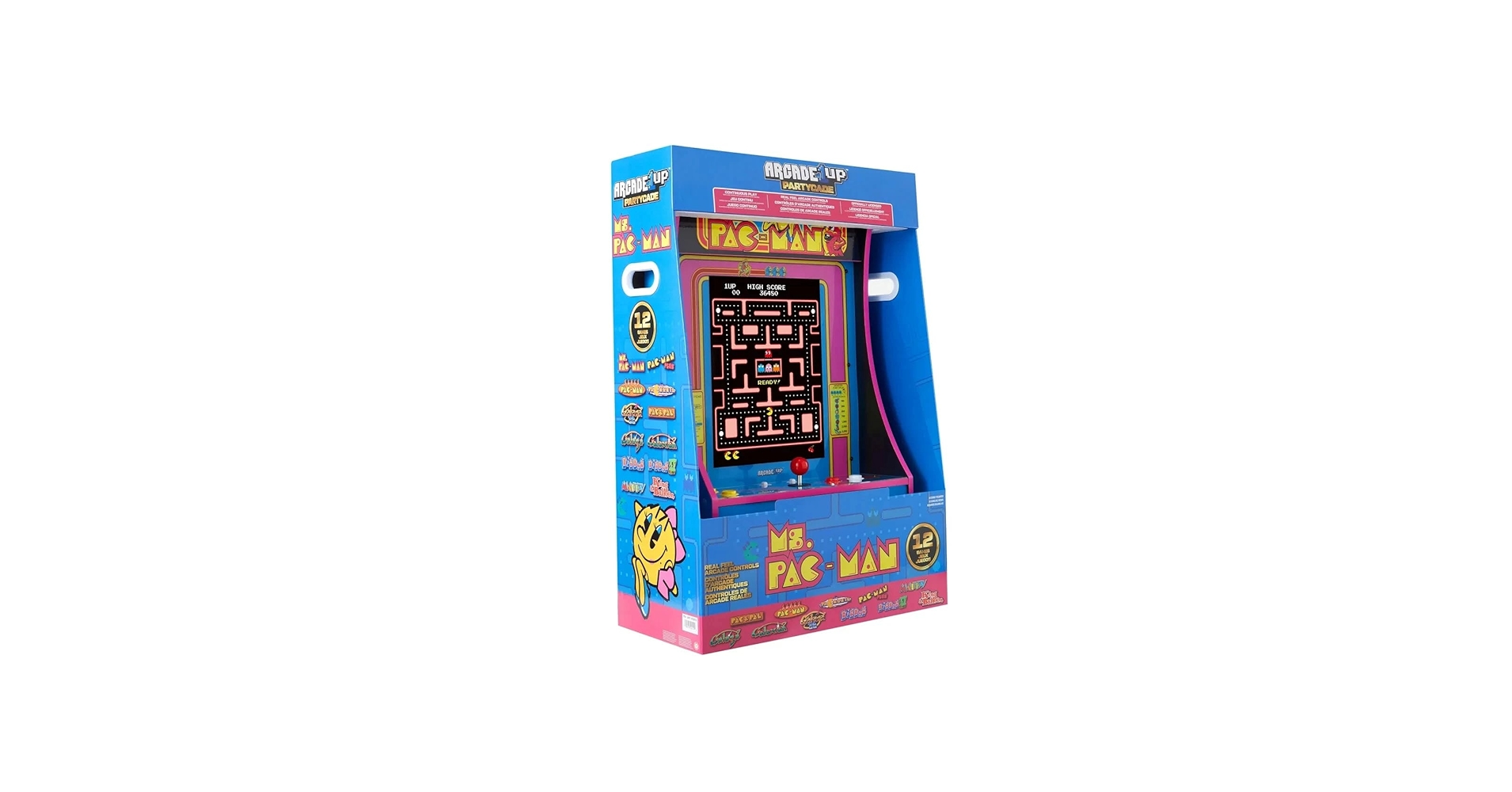 Amazon.com: ARCADE1UP MS PAC-Man PARTYCADE 8 Games in 1 : Toys & Games