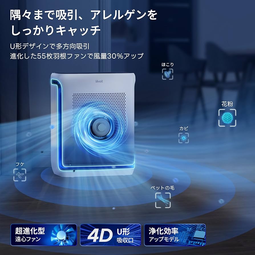 Amazon.co.jp: 【強力吸引・浄化】Levoit(レボイト) 空気清浄機
