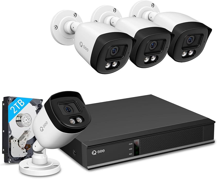 Amazon.com : QSEE 8CH 5MP Home Security Camera System, 4pcs Wired
